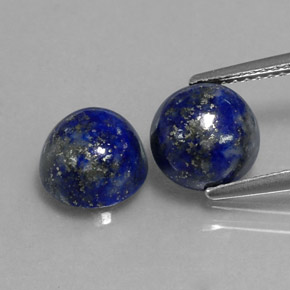 Gemas de lapislázuli azul natural de  ct, corte redondo, opaco