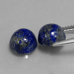 Gemas de lapislázuli azul natural de  ct, corte redondo, opaco