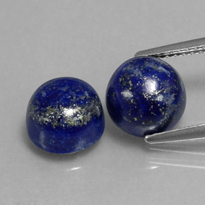 Gemas de lapislázuli azul natural de  ct, corte redondo, opaco