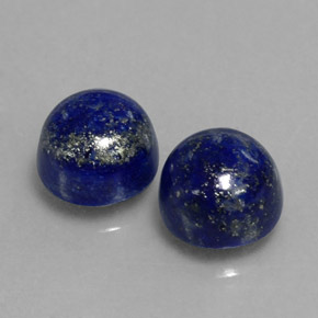Gemas de lapislázuli azul natural de  ct, corte redondo, opaco