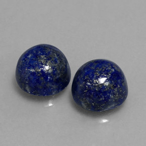 Gemas de lapislázuli azul natural de  ct, corte redondo, opaco