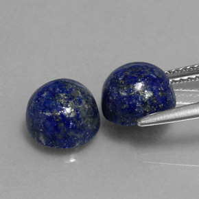 Gemas de lapislázuli azul natural de  ct, corte redondo, opaco