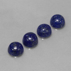 Gemas de lapislázuli azul natural de  ct, corte redondo, opaco