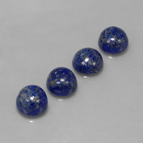 Gemas de lapislázuli azul natural de  ct, corte redondo, opaco