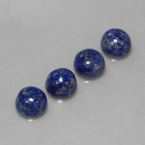 Gemas de lapislázuli azul natural de  ct, corte redondo, opaco