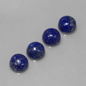 Gemas de lapislázuli azul natural de  ct, corte redondo, opaco