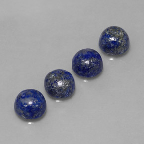 Gemas de lapislázuli azul natural de  ct, corte redondo, opaco