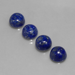 Gemas de lapislázuli azul natural de  ct, corte redondo, opaco