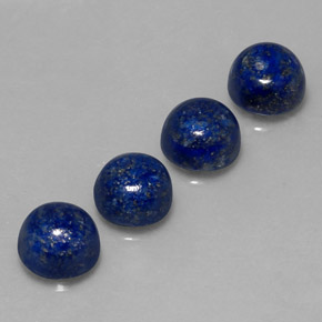Gemas de lapislázuli azul natural de  ct, corte redondo, opaco