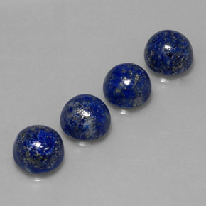 Gemas de lapislázuli azul natural de  ct, corte redondo, opaco