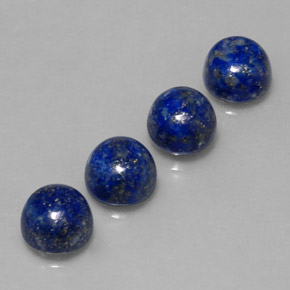 Gemas de lapislázuli azul natural de  ct, corte redondo, opaco