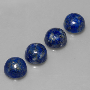 Gemas de lapislázuli azul natural de  ct, corte redondo, opaco