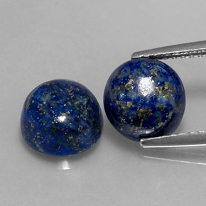 Gemas de lapislázuli azul natural de  ct, corte redondo, opaco