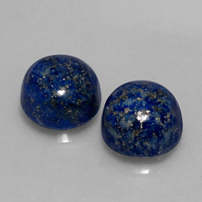 Gemas de lapislázuli azul natural de  ct, corte redondo, opaco