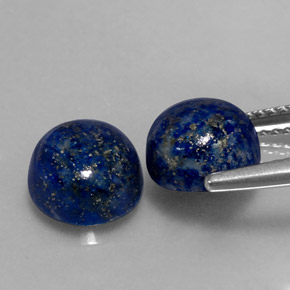 Gemas de lapislázuli azul natural de  ct, corte redondo, opaco