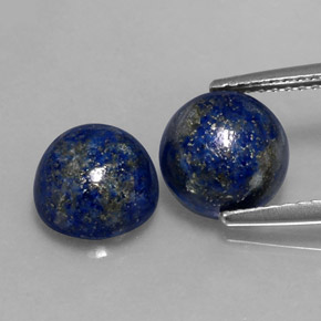 Gemas de lapislázuli azul natural de  ct, corte redondo, opaco