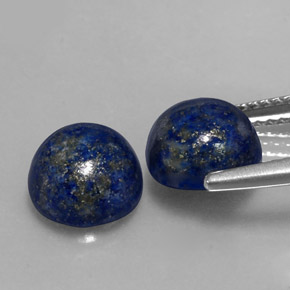 Gemas de lapislázuli azul natural de  ct, corte redondo, opaco
