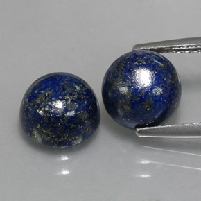 Gemas de lapislázuli azul natural de  ct, corte redondo, opaco