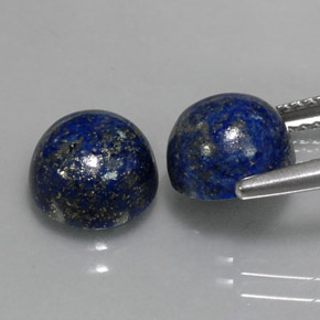 Gemas de lapislázuli azul natural de  ct, corte redondo, opaco