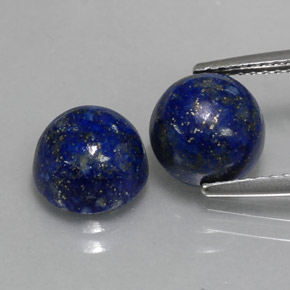 Gemas de lapislázuli azul natural de  ct, corte redondo, opaco