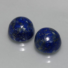 Gemas de lapislázuli azul natural de  ct, corte redondo, opaco
