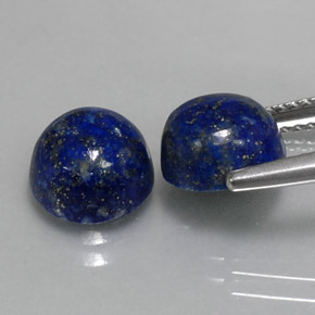 Gemas de lapislázuli azul natural de  ct, corte redondo, opaco