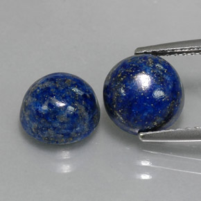 Gemas de lapislázuli azul natural de  ct, corte redondo, opaco