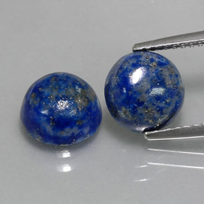 Gemas de lapislázuli azul natural de  ct, corte redondo, opaco