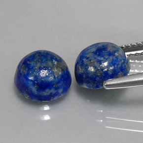 Gemas de lapislázuli azul natural de  ct, corte redondo, opaco