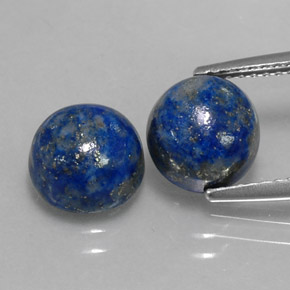 Gemas de lapislázuli azul natural de  ct, corte redondo, opaco