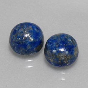 Gemas de lapislázuli azul natural de  ct, corte redondo, opaco