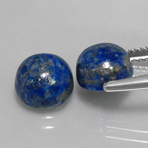Gemas de lapislázuli azul natural de  ct, corte redondo, opaco