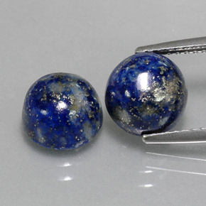 Gemas de lapislázuli azul natural de  ct, corte redondo, opaco