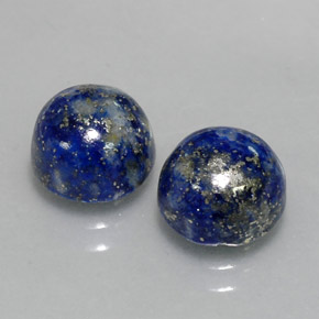 Gemas de lapislázuli azul natural de  ct, corte redondo, opaco