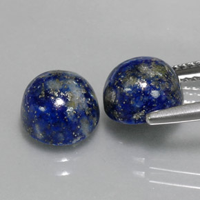 Gemas de lapislázuli azul natural de  ct, corte redondo, opaco