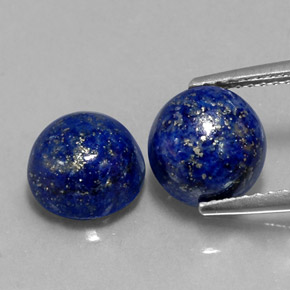 Gemas de lapislázuli azul natural de  ct, corte redondo, opaco