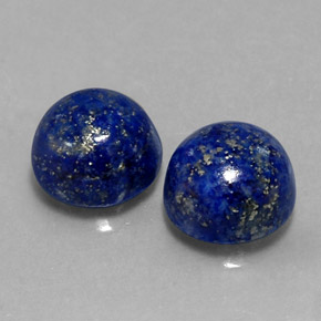 Gemas de lapislázuli azul natural de  ct, corte redondo, opaco