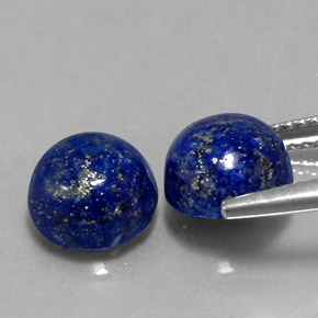 Gemas de lapislázuli azul natural de  ct, corte redondo, opaco