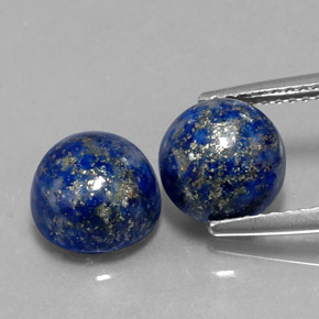 Gemas de lapislázuli azul natural de  ct, corte redondo, opaco
