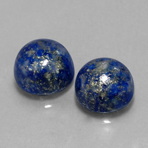 Gemas de lapislázuli azul natural de  ct, corte redondo, opaco
