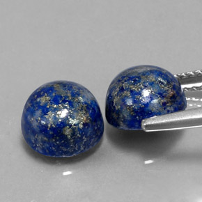 Gemas de lapislázuli azul natural de  ct, corte redondo, opaco