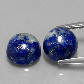 Gemas de lapislázuli azul natural de  ct, corte redondo, opaco