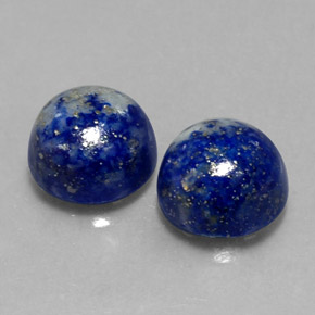 Gemas de lapislázuli azul natural de  ct, corte redondo, opaco