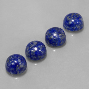 Gemas de lapislázuli azul natural de  ct, corte redondo, opaco