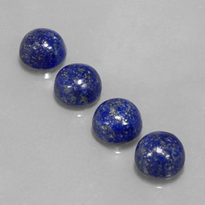 Gemas de lapislázuli azul natural de  ct, corte redondo, opaco