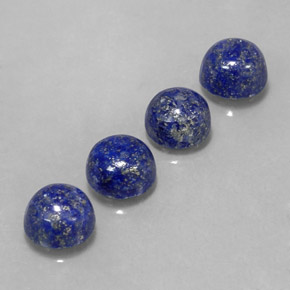 Gemas de lapislázuli azul natural de  ct, corte redondo, opaco