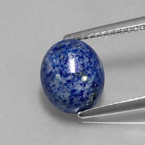 Lapislázuli azul natural de 3,08 ct, corte óvalo, opaco