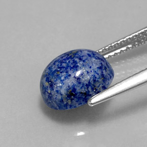 Lapislázuli azul natural de 3,08 ct, corte óvalo, opaco