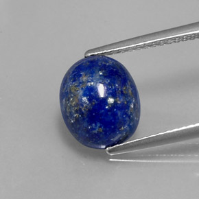 Lapislázuli azul natural de 3,38 ct, corte óvalo, opaco