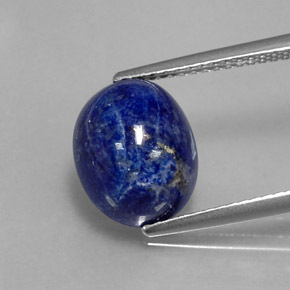 Lapislázuli azul natural de 4,35 ct, corte óvalo, opaco